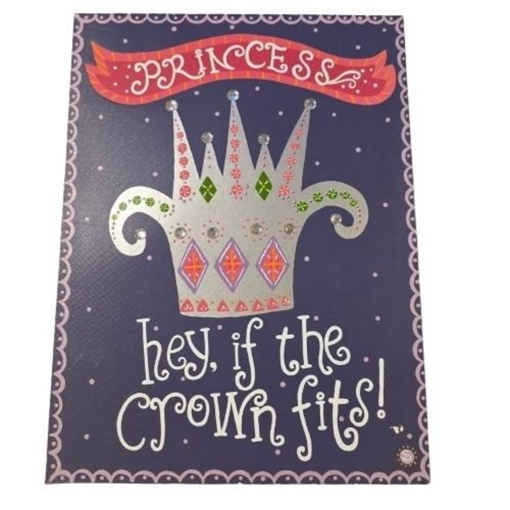 Princess Crown Wall Art If The‎ Crown Fits Purple Silver Canvas Sign 12x16